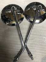 Mirrors for scooter moped Yamaha 8 chrome round